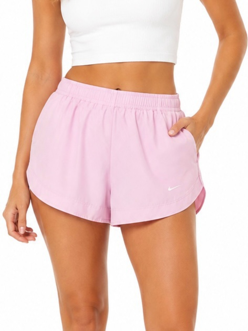 Nike Dri-FIT Women’s Pink 2-in-1 Lined Running Athletic Shorts Size Large